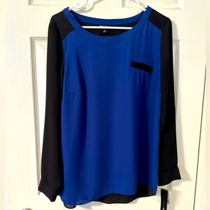 Blue and Black Blouse